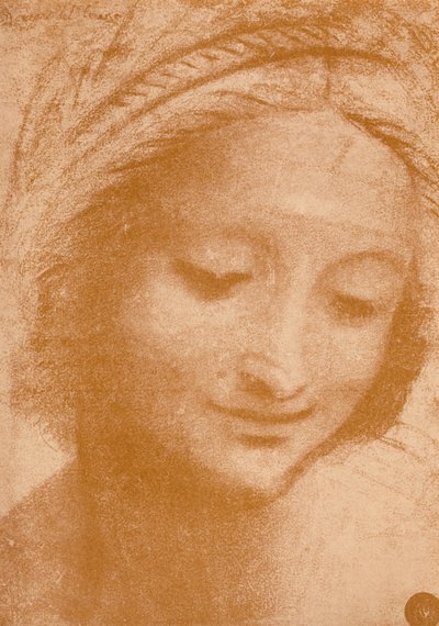 Naisen pää, 1400-luku, 1932 tekijältä Leonardo da Vinci