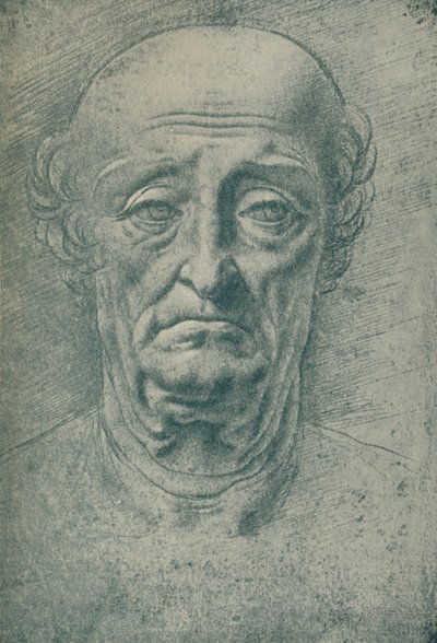 Vanhan miehen pää, 1400-luku, 1932 tekijältä Leonardo da Vinci