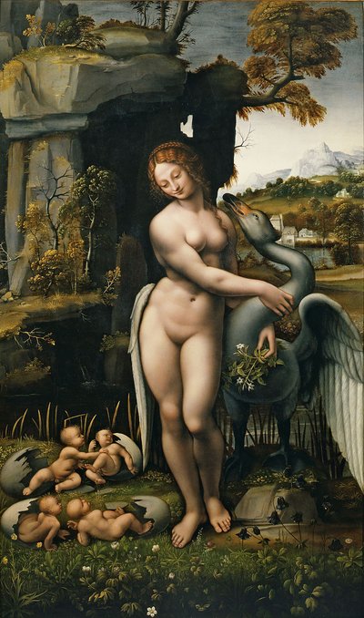 Leda ja joutsen tekijältä Leonardo da Vinci,