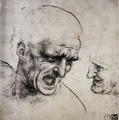 Leonardo da Vinci (Leonardo da Vinci) (1452 - 1519): Tutkimus Anghiarin taistelusta (Kuvittele) tekijältä Leonardo da Vinci
