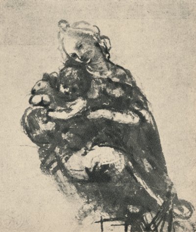 Madonna ja lapsi kissan kanssa, c1475 1945 tekijältä Leonardo da Vinci