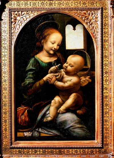 Madonna kukkaella, Madonna Benois, 1478. tekijältä Leonardo da Vinci