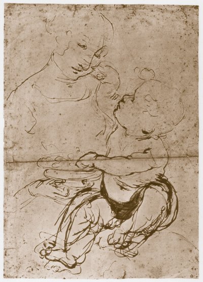 Madonna hedelmälautasella, 1480-82 tekijältä Leonardo da Vinci