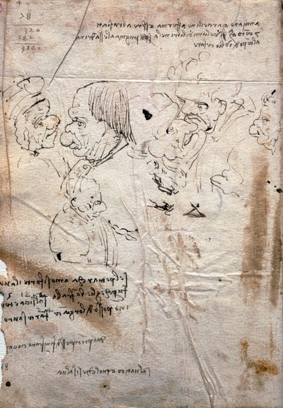 Miesten karikatyyrit ja kirjastoluettelo, Codex Trivulzianus tekijältä Leonardo da Vinci