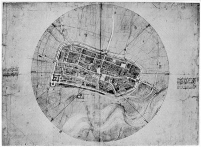 Imolan suunnitelma, Italia, c1502 1954 tekijältä Leonardo da Vinci