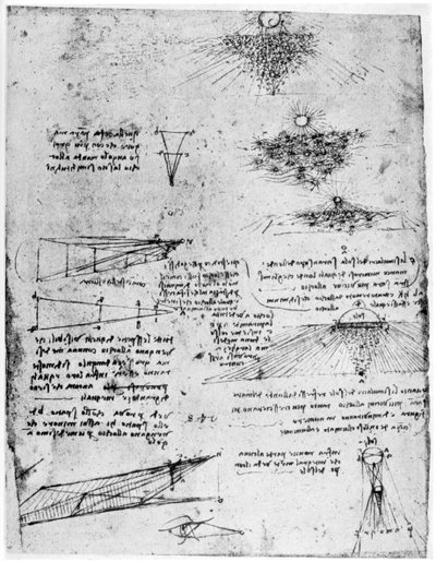 Auringon heijastuksia vedessä, 1400-luvun loppu tai 1500-luvun alku 1954 tekijältä Leonardo da Vinci