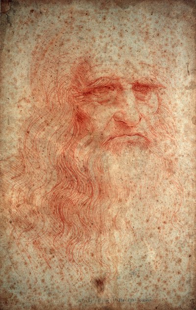 Leonardo da Vincin omakuva, italialainen taidemaalari, kuvanveistäjä, insinööri ja arkkitehti, c1513 tekijältä Leonardo da Vinci