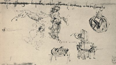 Opintolehti nuoren naisen, susin jne. kanssa, c1480 1945 tekijältä Leonardo da Vinci