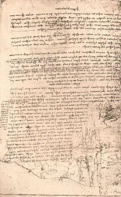 Luonnos Armenian vuorista, c1472-c1519 1883 tekijältä Leonardo da Vinci