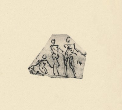 Luonnos kolmesta hahmosta, c1480 1945 tekijältä Leonardo da Vinci
