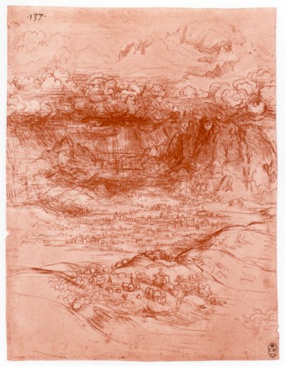 Myrsky Alpeilla, c1503-1505 tekijältä Leonardo da Vinci