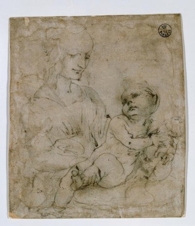 Studie zur Madonna mit Katze tekijältä Leonardo da Vinci