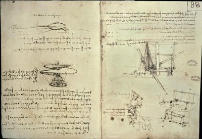 Studien für Luftschraube und Flugmaschinen tekijältä Leonardo da Vinci