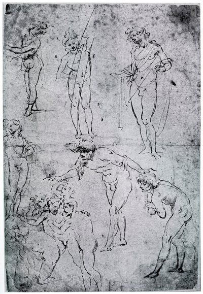Studies for The Adoration of the Magi, 1400-luku, 1954 tekijältä Leonardo da Vinci