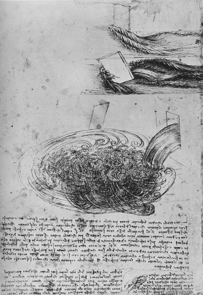 Studies of Water Formations, c1480 1945 tekijältä Leonardo da Vinci