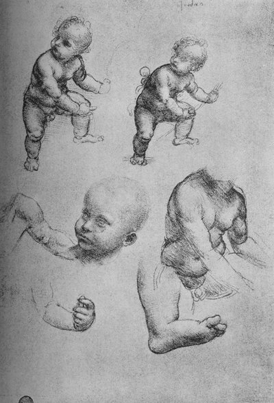 Tutkimuksia lapsesta ja lapsen osista, c1480 1945 tekijältä Leonardo da Vinci