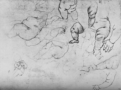 Studies of a Child, c1490 1945 tekijältä Leonardo da Vinci