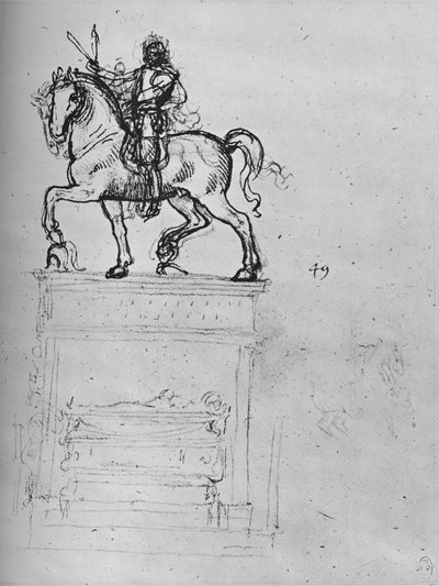 Tutkimus ratsastusmonumentille, c1480 1945 tekijältä Leonardo da Vinci