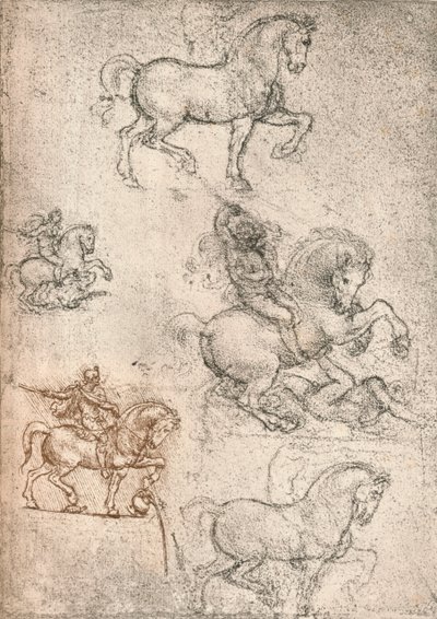 Tutkimus Sforza-monumentille, c1482-c1499 1883 tekijältä Leonardo da Vinci