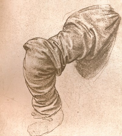 Tutkimus Pyhän Pietarin käsivarrelle teoksessa "Viimeinen ehtoollinen", c1494-c1499 1883. tekijältä Leonardo da Vinci