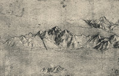 Study of Mountain Ranges, c1480 1945 tekijältä Leonardo da Vinci