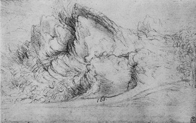 Study of Rock Formations, c1480 1945 tekijältä Leonardo da Vinci
