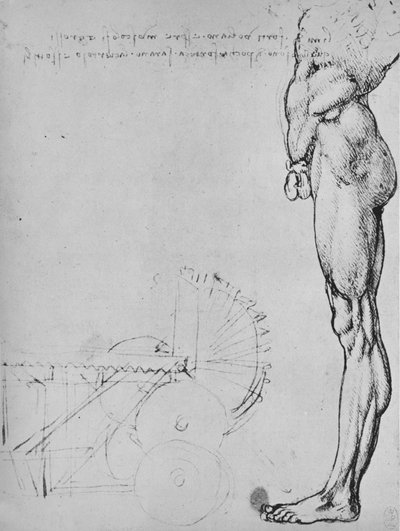 Tutkimus ihmisen alapuoliskosta ja koneista, c1480 1945 tekijältä Leonardo da Vinci