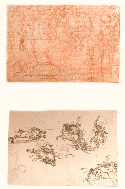 Kaksi piirustusta, c1472-c1519 1883. tekijältä Leonardo da Vinci