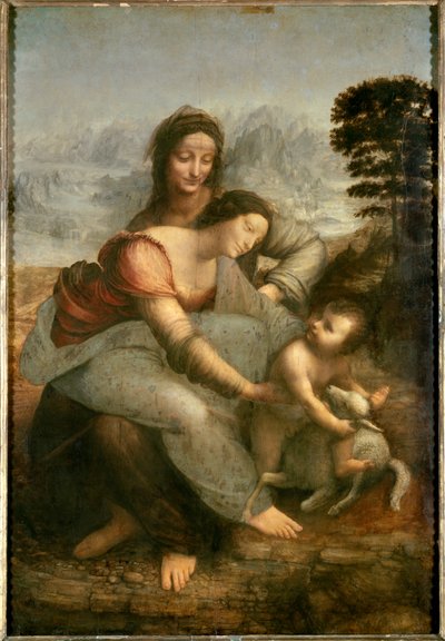 Neitsyt ja lapsi Pyhän Annan kanssa tekijältä Leonardo da Vinci