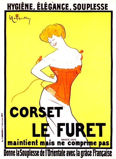 Leonetto Cappiellon korsettikuviomainos vuodelta 1901 tekijältä Leonetto Cappiello