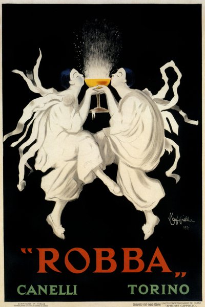 Spumante Robba Canelli -juliste, Torino, Italia, 1921 tekijältä Leonetto Cappiello