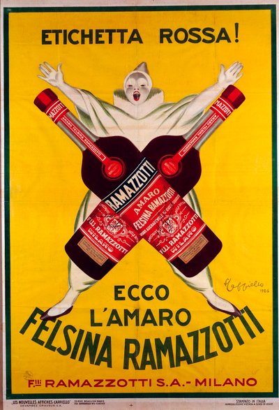 juliste juomalle Amaro (Amer) felsina Ramazzotti tekijältä Leonetto Cappiello
