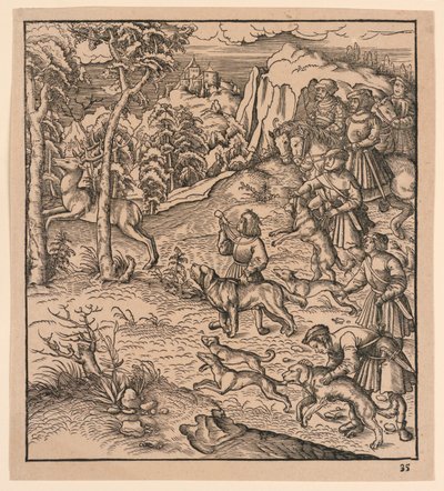 Stag Hunt, "Der Weisskunig" tekijältä Leonhard Beck