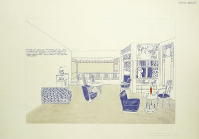A Design for a Room, n. 1901 (väri litho) tekijältä Leopold (after) Bauer