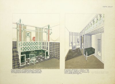 Lastenhuone ja vierashuone, n. 1901 (väri litho) tekijältä Leopold (after) Bauer