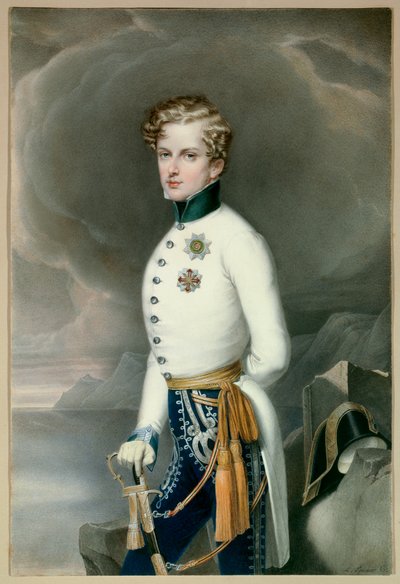 Rooman kuningas ja Parman prinssi Napoleon II, Reichstadtin herttua (1811-1832) keisari Napoleon I:n (1769-1821) poika univormussa rykmentin everstiluutnanttina Gustave Prince of Wasa Kaiverrus Leopold Bucher (1797-18328) Himmeä. 0,33x0,22 m Malmais tekijältä Leopold Bucher