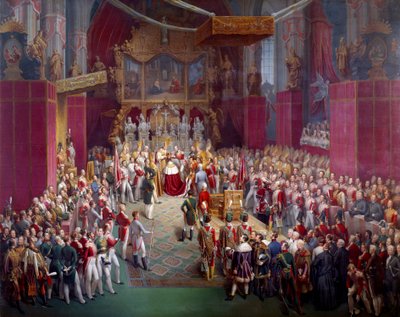 Itävallan keisari Ferdinand I:n (1793-1875), myös Böömin kuninkaan kruunaus Ferdinand V:n nimellä Prahan Pyhän miehen katedraalissa Leopold Bucherin maalaus (1797-1858 jälkeen) 1836 Praha, Kansallisgalleria - Keisari Ferdinand I Aus tekijältä Leopold Bucher