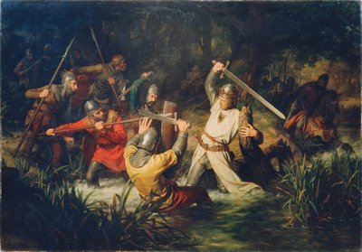 Habsburgin Rudolf hengenvaarassa, 1872. tekijältä Leopold Edler von Löffler Radymno