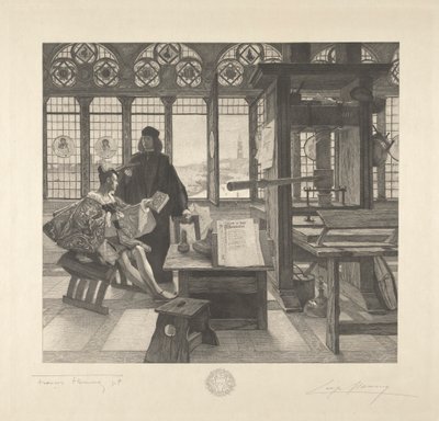 Grolier tulostimella Aldus Manutius tekijältä Leopold Flameng