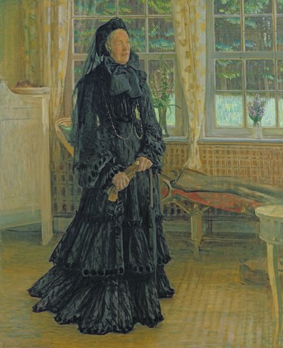 Marie Zacharias (1828-1907) Sadepäivä, 1904 tekijältä Leopold Karl Walter von Kalckreuth