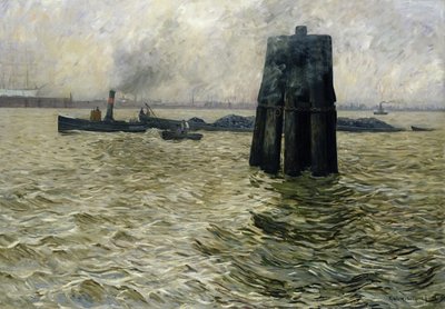 Hampurin satama, 1894 tekijältä Leopold Karl Walter von Kalckreuth