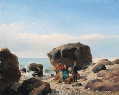 Rantakuva hahmojen kanssa tekijältä Leopold Leprince