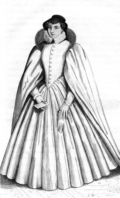 Caterina de Medici, ranskalaiset vintage-vaatteet XVI vuosisadan Henri kuningaskunta II, Ranskan kuningas tekijältä Leopold Massard