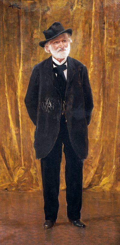 Giuseppe Verdin muotokuva (öljy kankaalle) tekijältä Leopoldo Metlicovitz