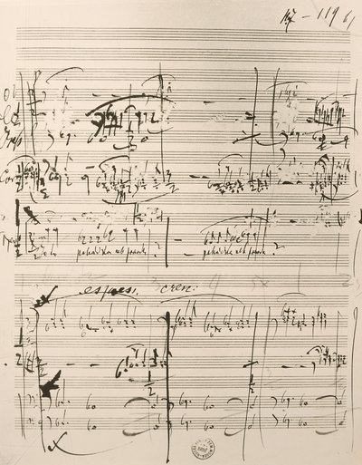 Musiikkikappale kappaleeseen "The Cunning Little Vixen" (muste paperille) tekijältä Leos Janacek