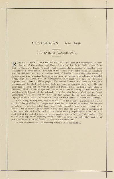 Earl of Camperdown tekijältä Leslie Matthew Ward