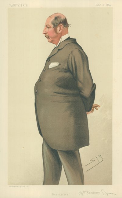 Kapteeni Conway Seymour, Lähetykset, 16. helmikuuta 1884, Vanity Fair -sarjakuva tekijältä Leslie Matthew Ward