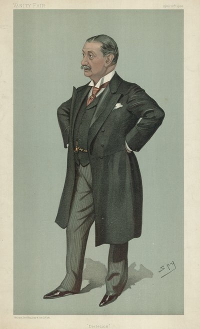 Tri Nathaniel Edward Yorke-Davis, Dietetics, 12. huhtikuuta 1900, Vanity Fair -sarjakuva tekijältä Leslie Matthew Ward