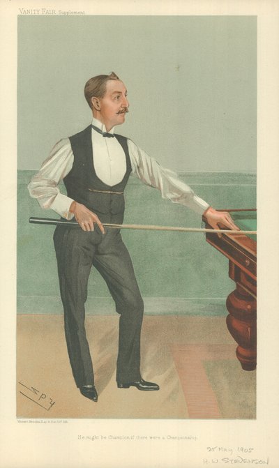Harry W Stevenson, Hän voisi olla mestari, jos mestaruus olisi, 25. toukokuuta 1905, Vanity Fair -sarjakuva tekijältä Leslie Matthew Ward