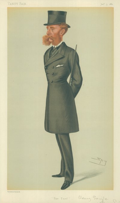 Lord Dorchester, The Turf, 24. maaliskuuta 1877, Vanity Fair -sarjakuva tekijältä Leslie Matthew Ward